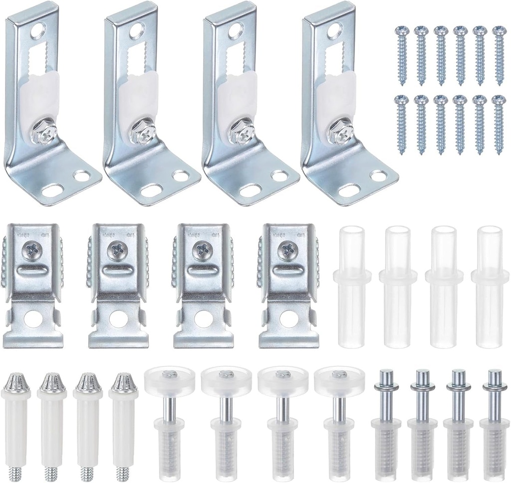 Uxcell 4Pack Bifold Door Hardware Kit Include Top & Bottom Pivot, Bracket & Guide Wheel Bi-Fold Closet Door Hardware Kit for Folding Pocket Door Accordion Door Barn Door