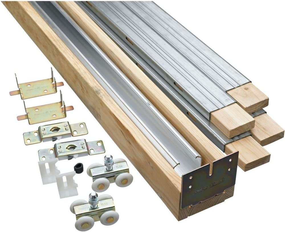 National Hardware N186-858 Pocket Door Installation Kit, Door Track & Hardware Included, Adjustable, Easy to Install