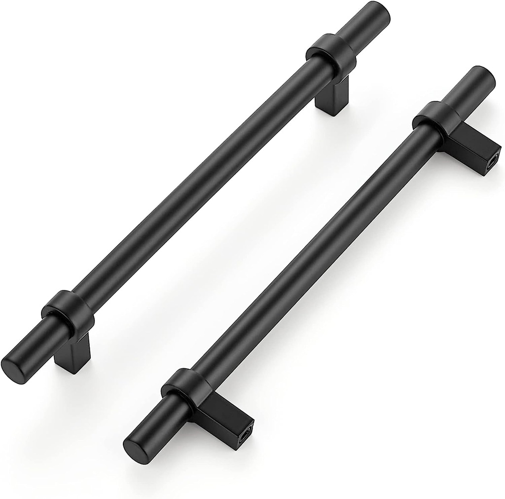 Home Expert 15 Pack Cabinet Handles 6-3/10 Inch Black Cabinet Pulls Matte Black Kitchen Cabinet Handles Drawer Pulls with Square Base Kitchen Cabinet Hardware 8-4/5 Inch Overall Length