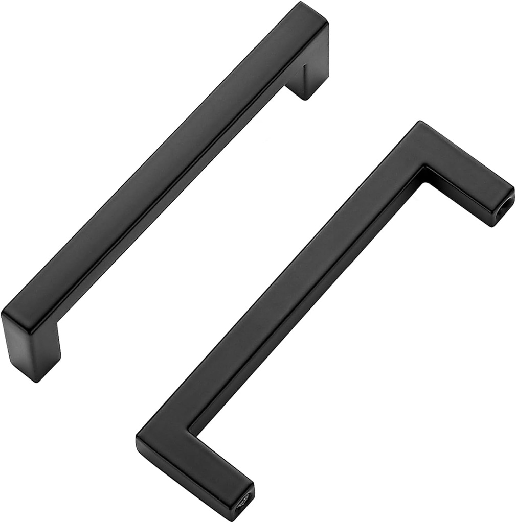 JOY DECOR 30 Pack Solid 3-3/4 Inch Kitchen Cabinet Handles Square Matte Black Cabinet Pulls Black Handles for Kitchen Cabinet Hardware Drawer Pulls