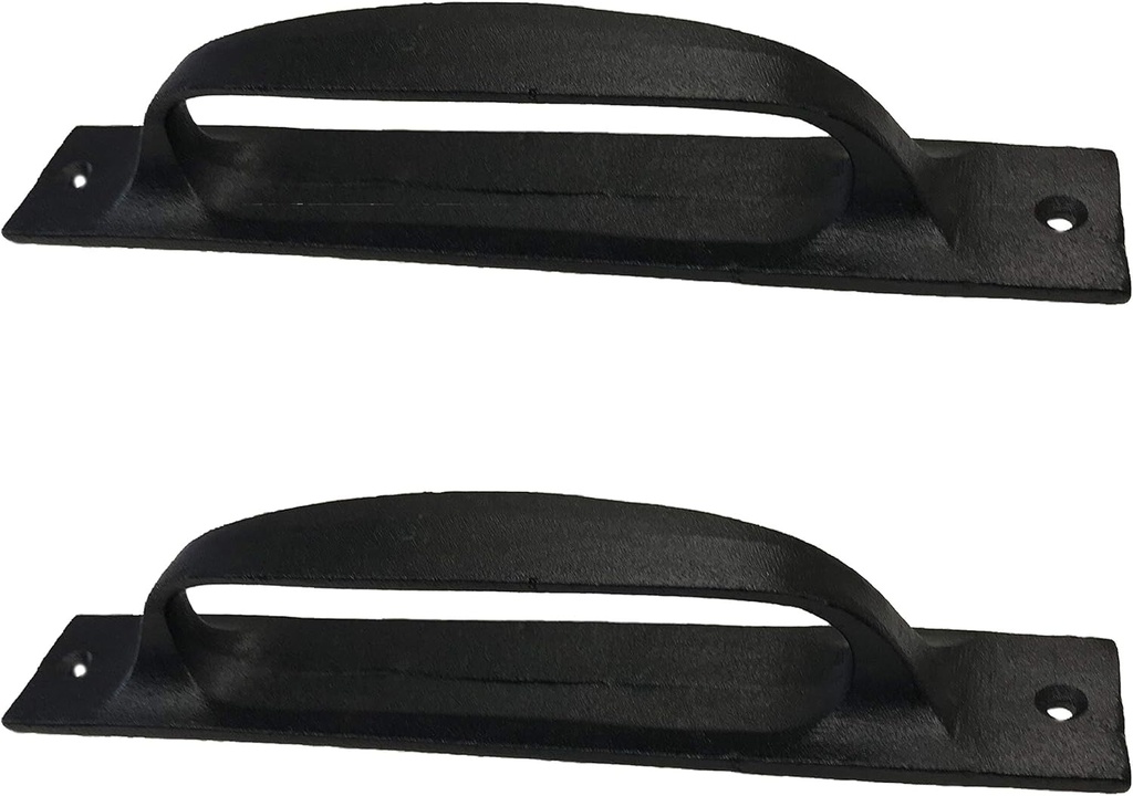 (2) - 6.5" Flat Iron Handle - DS-03 - for Gate, Garage, Closet, Cabinet, Sliding Barn & Shed Doors - in Vintage Black Wrought Iron Finish (2) Handles