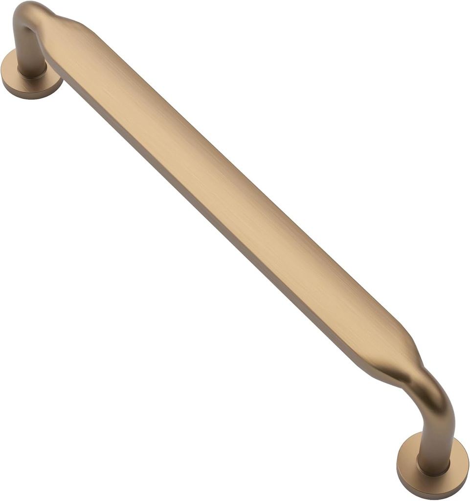 Alzassbg 10 Pack Champagne Bronze Cabinet Handles, 5 Inch(128Mm) Hole Centers Arch Modern Cabinet Pulls Kitchen Cabinets Hardware for Cabinets and Drawers AL3503TGP