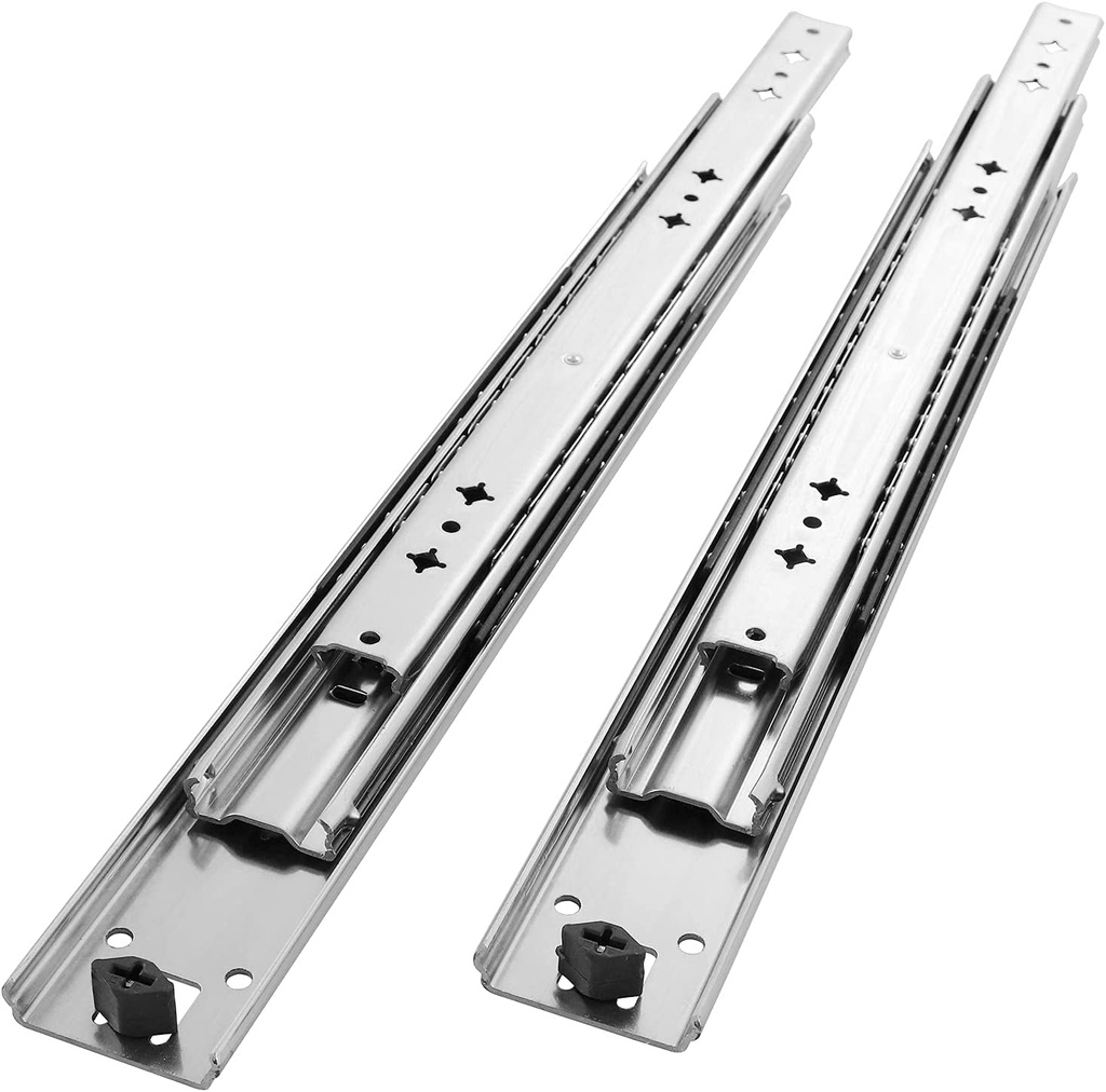 1 Pair of 20 Inch Heavy Duty Drawer Slides 250 Lb Full Extension Side Mount Ball Bearing Drawer Rails