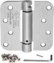 Dynasty Hardware 4 Inch Spring Loaded Door Hinge Self Closing with 5/8" Radius Corners, Satin Nickel - Pack of 2 Hinges