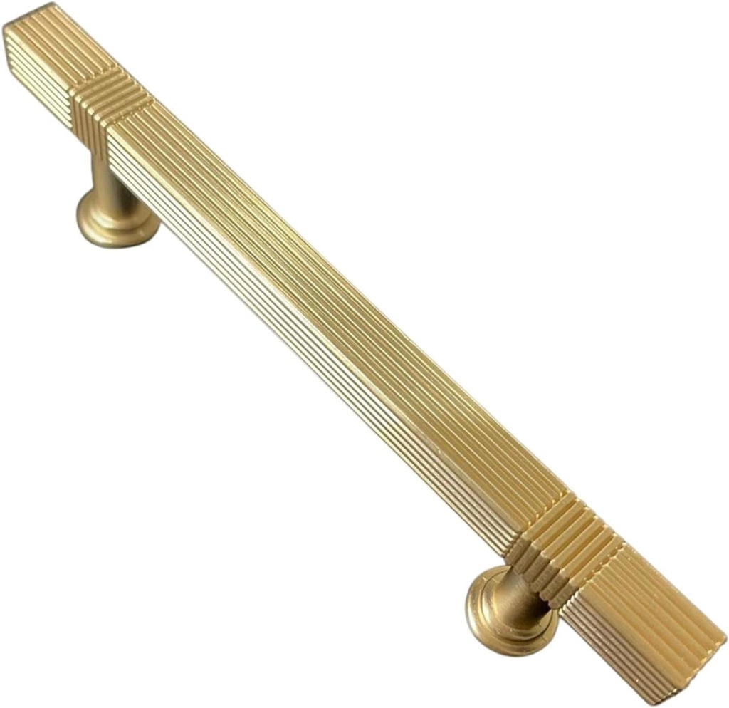 Harper Pull, Gold Cabinet Pulls - Pack of 10 - 9 ¼ Inch Total Length | 7.75 Inch Screw Spacing - Gold Cabinet Handles - Mid-Century Modern Drawer Pulls - Elegant Gold Kitchen Cabinet Hardware