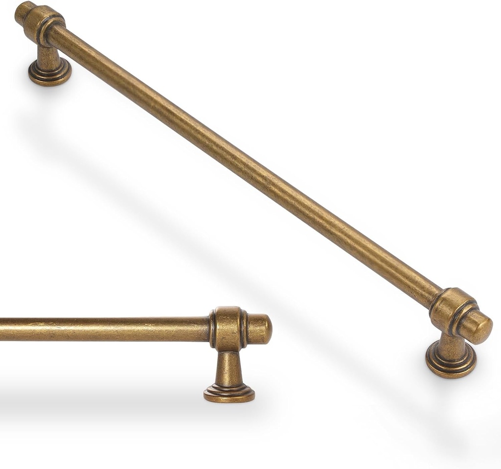 6 Pack 10 Inch Kitchen Cabinet Handles Antique Brass Cabinet Pulls Vintage Drawer Pulls Aged Kitchen Hardware