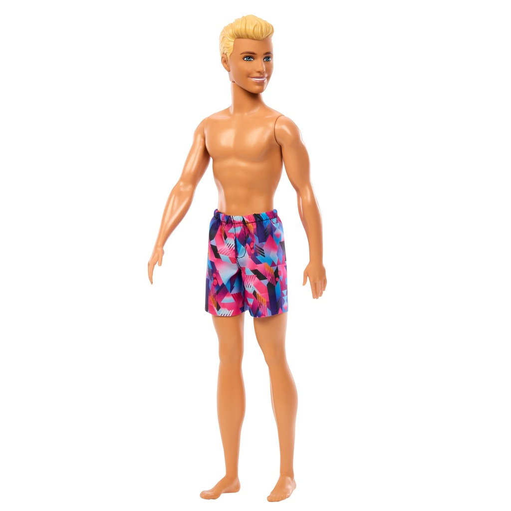 Barbie Beach Ken Doll with Blond Hair Wearing Purple Swimsuit
