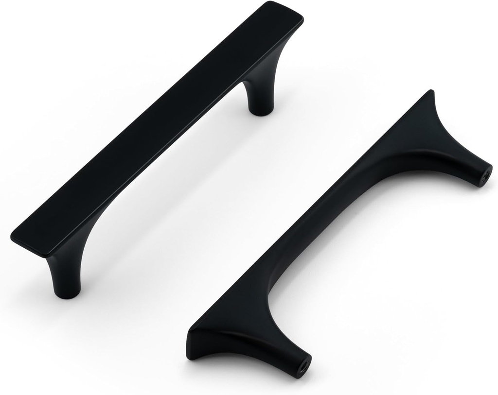 HESTIA HARDWARE 10 Pack | Black 3-3/4 Inch Center to Center Modern Cabinet Pulls Cabinet Handles Cabinet Hardware Drawer Dresser Handles 96Mm (Z15.10.D)