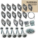 Surpass Garage Door Hardware Kit Roller/Hinge/Top Bracket/Wire Rope (For 16'X7' and 18'X7' Height Double Garage Doors)