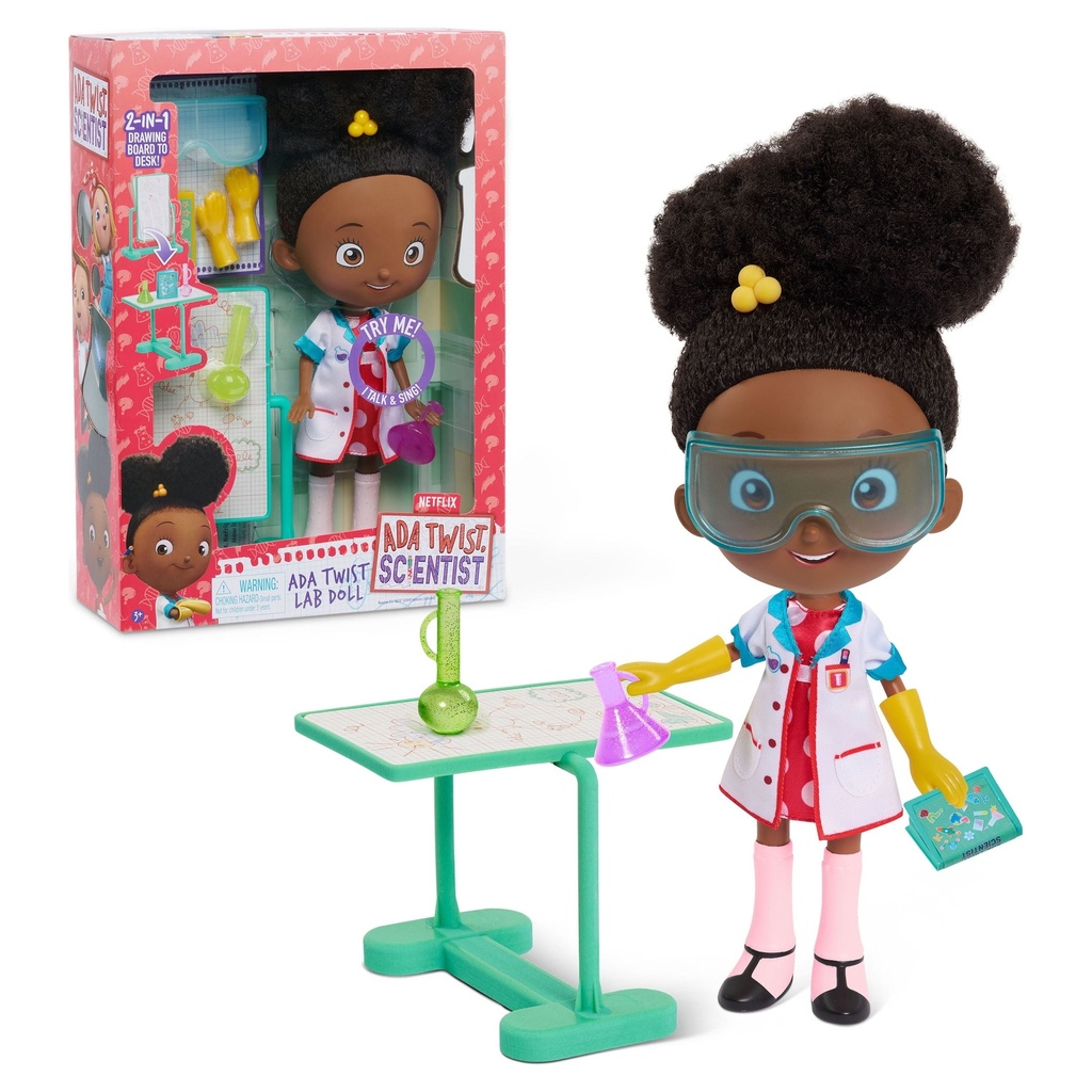 Ada Twist, Scientist Ada Twist Lab Doll, 12.5 Inch Interactive Doll with Research Lab Accessories, Talks and Sings the "The Brainstorm Song", Kids Toys for Ages 3 Up