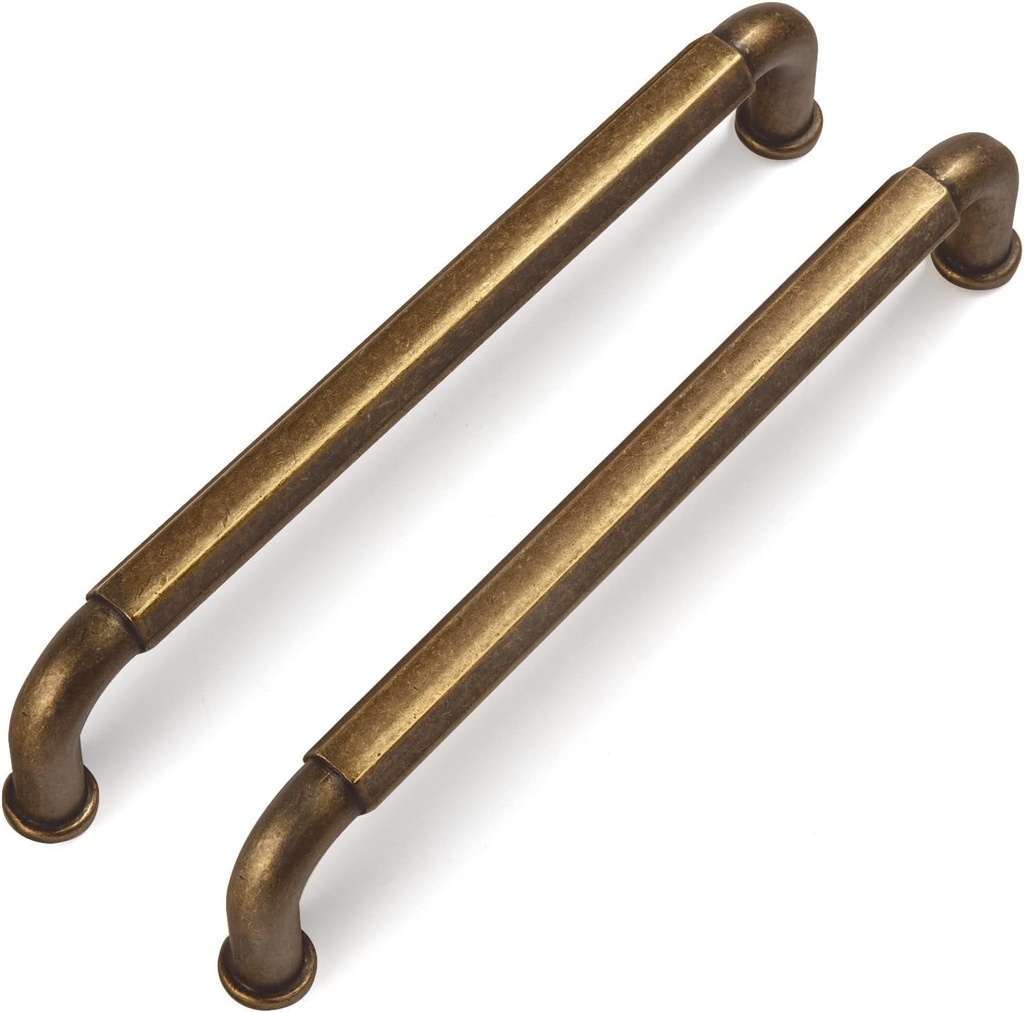 Goo-Ki 6 Pack 5 Inch （128Mm） Hole Center Cabinet Pulls Antique Brass Zinc Alloy Kitchen Drawer Pulls Drawer Handles 5.5 Inch Length 2201-GT-128