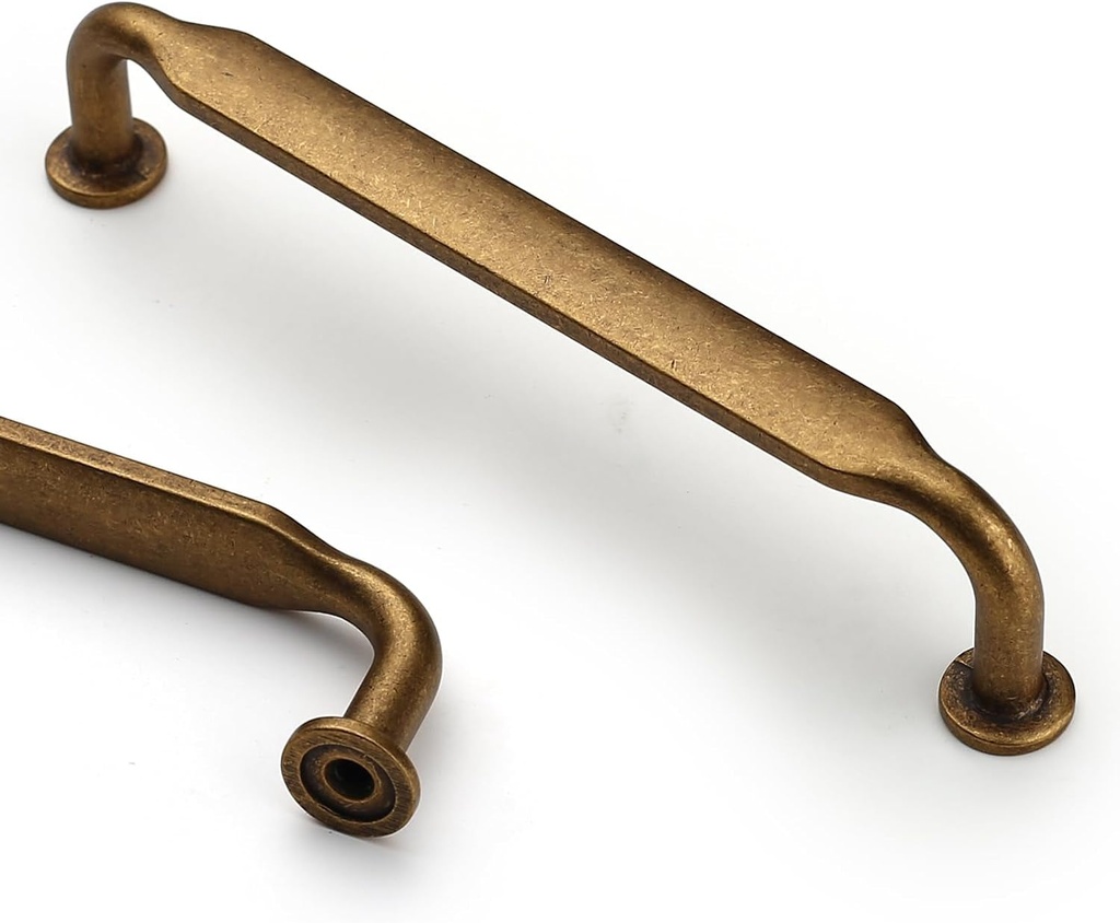 Asidrama 10 Pack 5 Inch(128Mm) Antique Brass Kitchen Cabinet Handles, Cabinet Pulls Vintage Retro Kitchen Cabinet Hardware for Cupboard Drawer Pulls