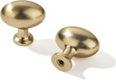 Khtumeware 10 Pack 1-3/8 Inch(35Mm Champagne Bronze Cabinet Knobs Dresser Knobs Satin Brass Oval Drawer Knobs Kitchen Cabinet Hardware Zinc Knobs for Dresser Drawers