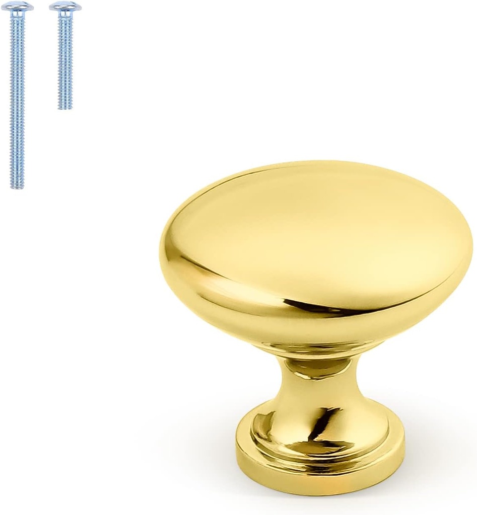 Orger Kitchen Cabinet Door Knobs Gold Knobs for Dressers and Drawers, Gold Zinc Alloy Pulls Solid Cabinet Hardware, 1.18 Inch (30Mm) Diameter 15 Pack