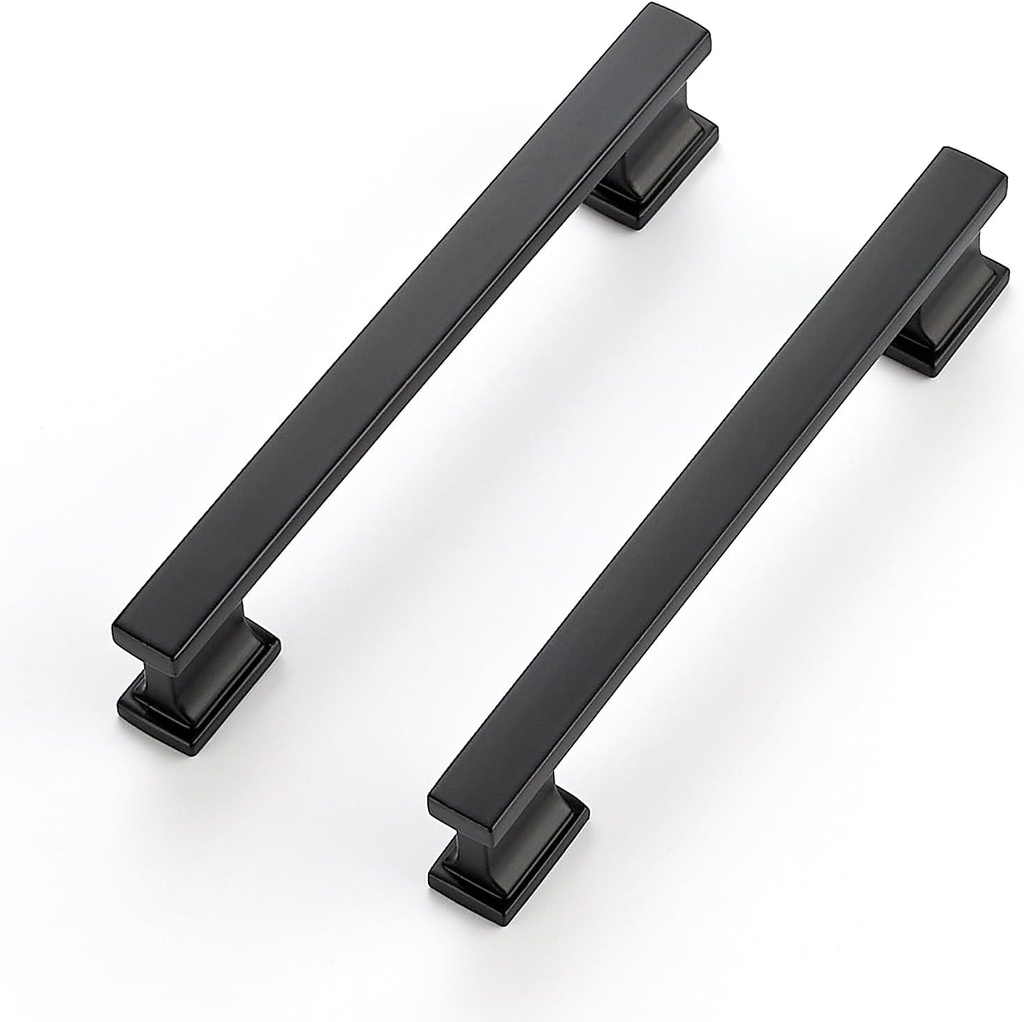 JOY DECOR 10 Pack Matte Black Cabinet Pulls Kitchen Handles for Cabinets 6 Inch Length with 5 Inch Hole Center Kitchen Cabinet Door Handles for Kitchen Cabinets and Dresser Drawers