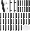 Barydat 50 Pack Stick Drawer Pulls Stick on Handle ABS Plastic Adhesive Door Handles Pulls Peel and Stick Cabinet Handles Push Pull Helper for Kitchen Cabinet Sliding Door Furniture(Black)