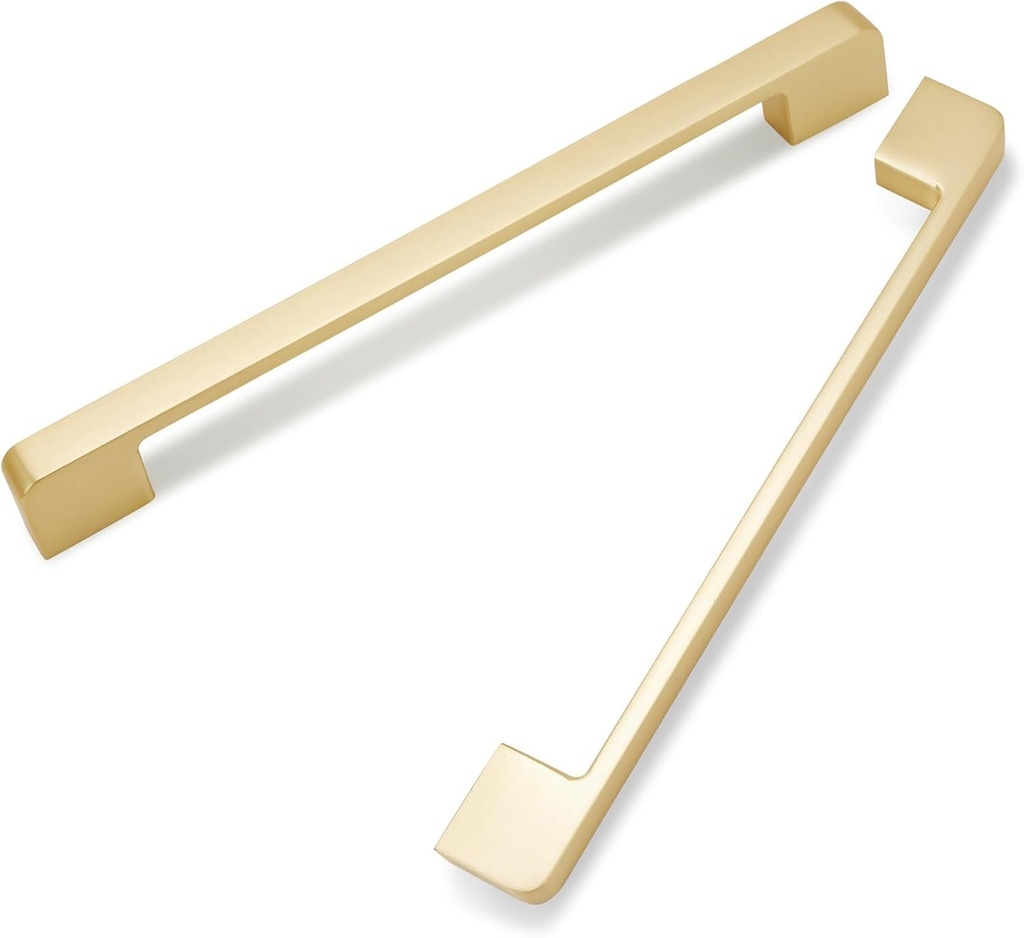 10 Pack 6.3 Inch (160Mm) Hole Center Brushed Gold Cabinet Pulls Kitchen Cabinet Handles Cabinet Door Hardware Handles for Cabinets Cupboard Dresser Pulls Drawer Handle Zinc Alloy QD-BG160-10