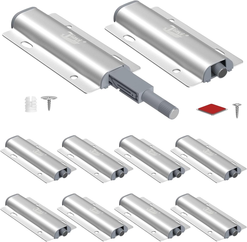 Cabinets Latches Magnetic Push Catch Jiayi 10 Pack Push to Open Door Latch Heavy Duty Touch Latches Kitchen Door Push Release Latch for Drawer Closure Push Catch Press Out Cabinet Hardware