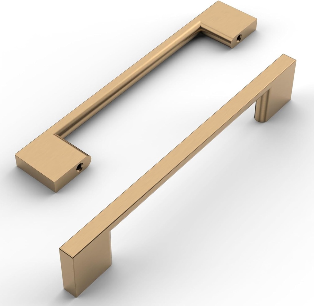 Amerdeco 10 Pack Champagne Bronze Cabinet Pulls 5 Inch(128Mm) Hole Centers Kitchen Cabinet Handles Cabinet Hardware Kitchen Handles for Cabinets Cupboard Handles Drawer Pulls ZH0060