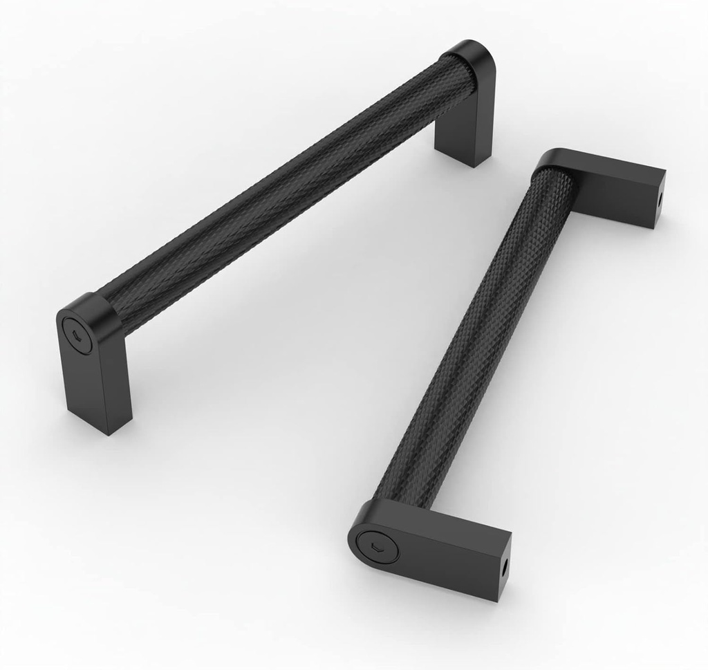 10 Pack 7"(178Mm) Matte Black Cabinet Pulls Knurled Kitchen Cabinet Handles Drawer Pulls Cupboard Hardware for Cabinets
