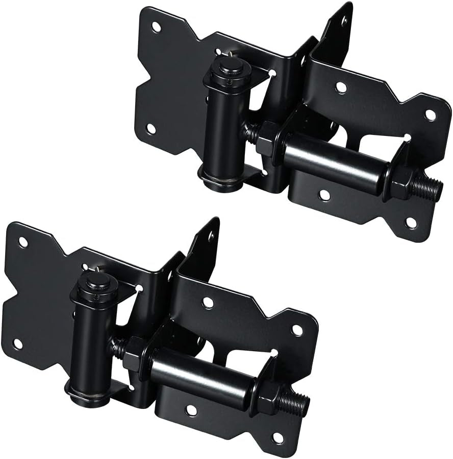 Skysen Stainless Steel Vinyl Wood Fence Self Closing Gate Hinges Black(2063 Pair)
