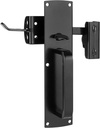 Thumb Gate Latch Hardware for Wooden Fence Heavy Duty, Self Locking Fence Latch Kit with Handle, Door Latch Gate Lock Kit for Wooden/Vinyl Fence, Outdoor Metal Gate, Black Finish