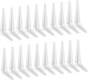 20 Pack Shelf Brackets 4 Inches White, Heavy Duty Steel Metal L Brackets for Shelves, J Brackets Wall Angel Corner Brace for Wood Board