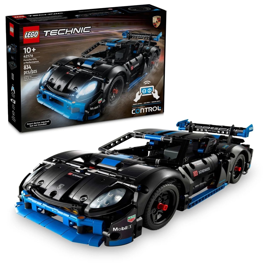 LEGO Technic Porsche GT4 E-Performance Race Car Toy, Remote Control Car Playset, Porsche Gift for Kids, 42176