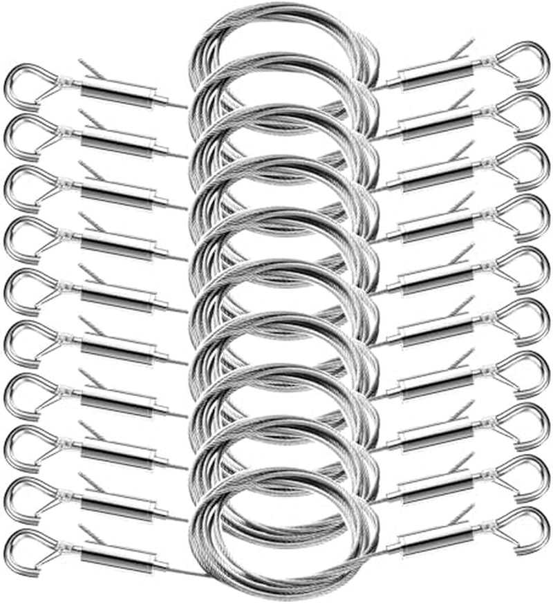 10PCS Versatile Picture Hanging Kit -Heavy Duty 304 Stainless Steel Wire (39") with Secure Hooks - Perfect for Picture Frames,Mirrors,Signage,Curtains,Wall Art & More,Safe Load-Bearing 66LB