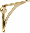 STYLENT Decor Decorative Brass Shelf Bracket, Heavy Duty and Antique Shelf Bracket for Shelving Modern L Shaped Design (Brass Polished, 10 Inches)