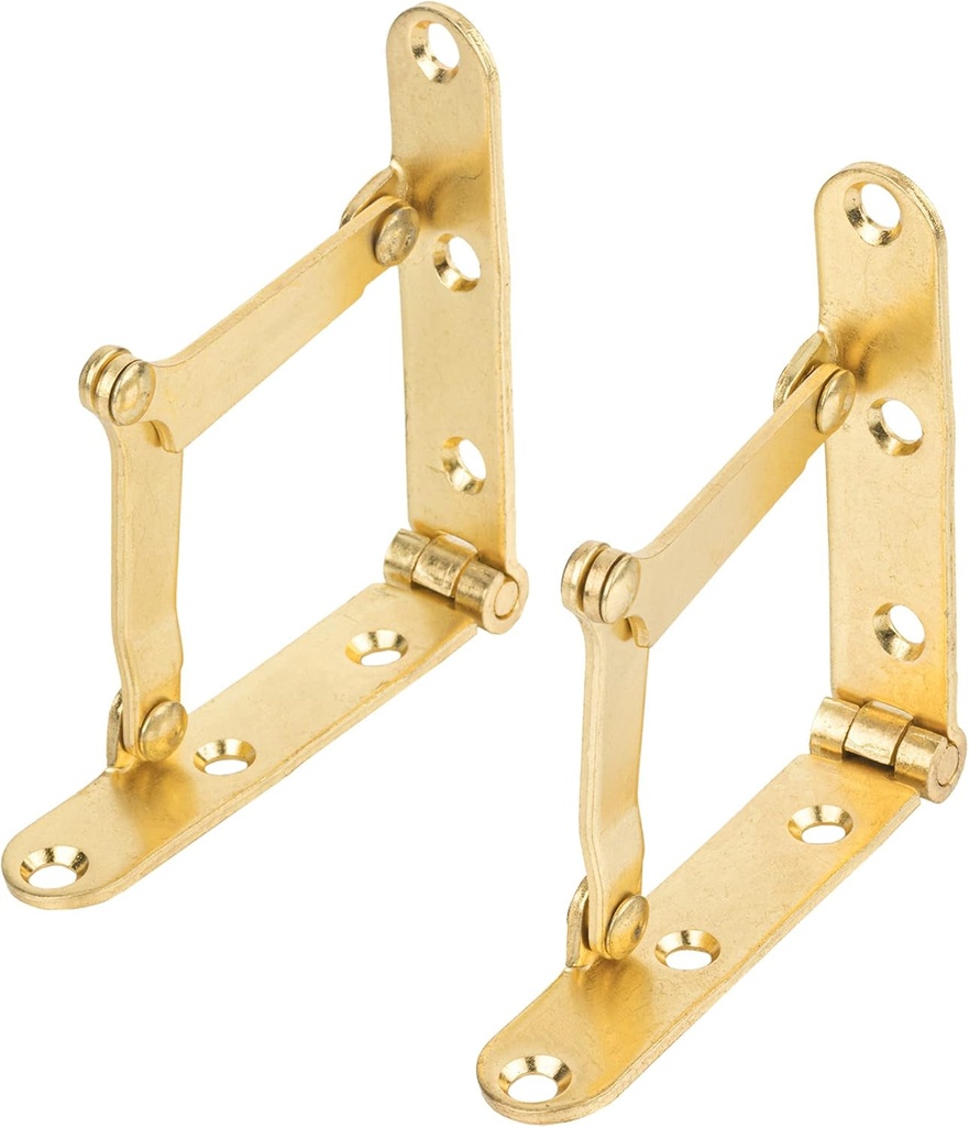 Brass Plated Drop Front Desk Hinge | Pack of 2 | 180 Degree Opening | Slant Top Desk Lid Hinges | UA-250-HPB