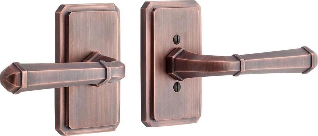 479134 Matteen Right Handed Solid Brass Passage Door Lever Set with 2-3/8" Backset