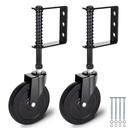 5 Inch Heavy Duty Gate Wheel, Fence Spring Loaded Gate Wheel, Farm Gate Support Wheel, Outdoor Gate Helper for Wooden PVC Fences, Gate Caster Kit with 360° Swivel, 220 Lbs Capacity, 2 Pack