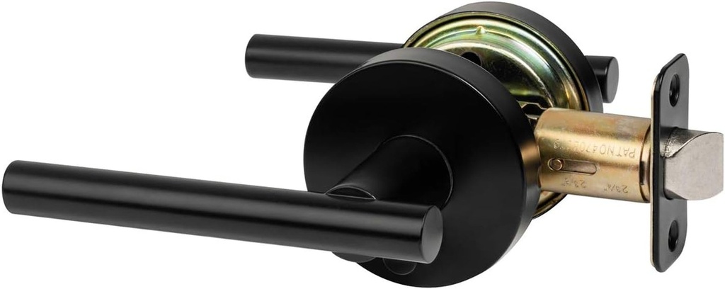 Designers Impressions Kain Design Black Privacy Euro Door Lever Hardware (Bed and Bath): 55-3566