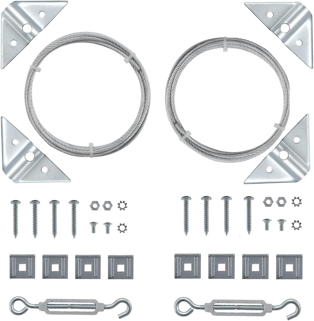 HOME MASTER HARDWARE 2 Pack anti Sag Gate Kit for Wooden Fence Repair, Zinc Plated Steel, Anti-Sag Gate Hardware Kit - Turnbuckle, Hooks, Heavy Cable, Screws