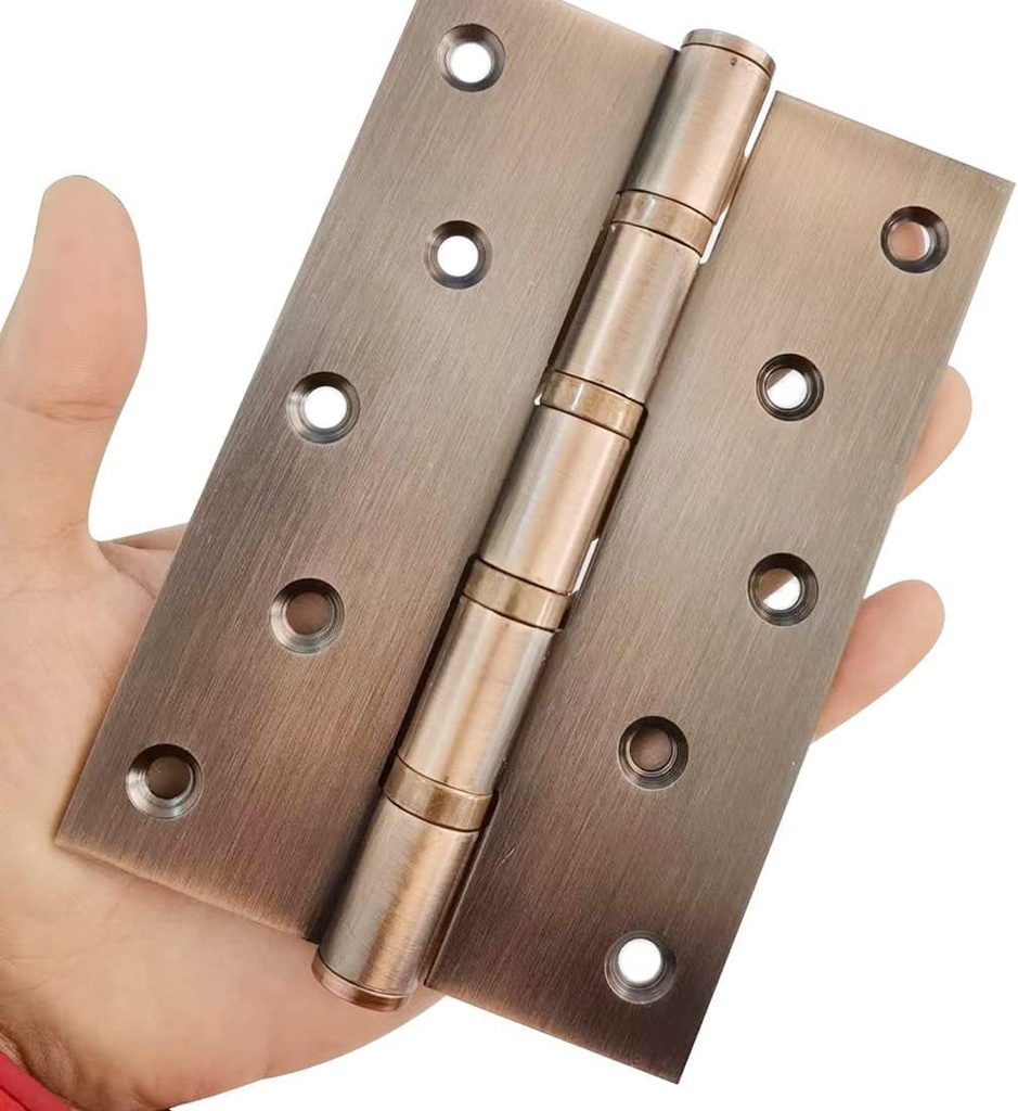 Heavy Duty Stainless Steel Ball Bearing Hinges 4-5-6 Inch for Interior & Exterior Doors, Square Corners, with Mounting Hardware, Heavy Duty Door Hinges-2 Pack (5 Inch,Purple Bronze)
