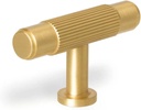 6 Pack Brushed Gold Drawer Knobs, Solid Brass Dresser Kitchen Bathroom Cabinet Pulls, 2.08 Inch T Bar Handles Furniture Hardware for Cupboard Closet