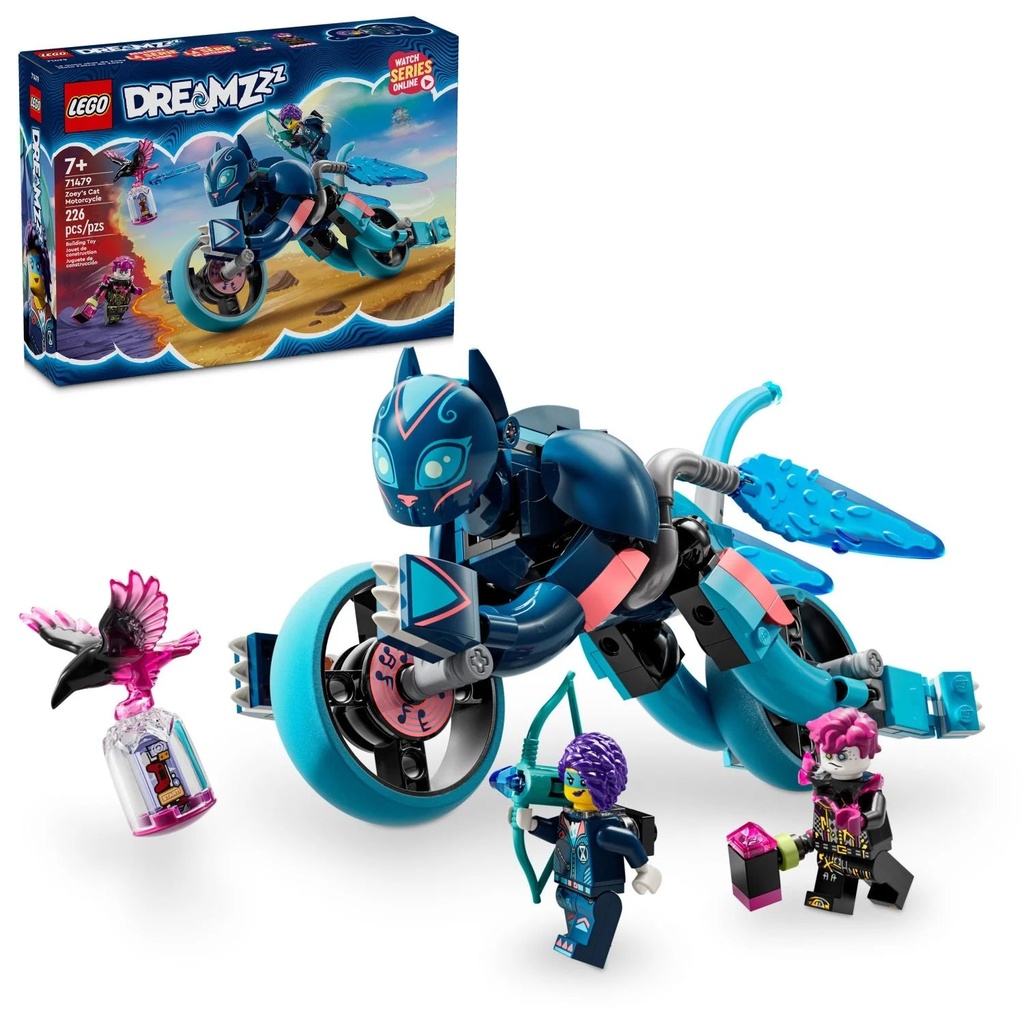 LEGO Dreamzzz Zoey’S Cat Motorcycle Bike Toy with 2 Minifigures, Gift for Kids Ages 7 and Up, 71479