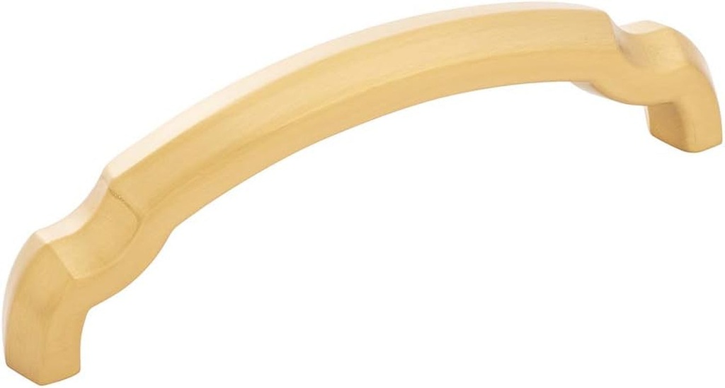 Hickory Hardware Solid Core Kitchen Cabinet Pulls, Luxury Cabinet Handles, Hardware for Doors & Dresser Drawers, 3-3/4 Inch (96Mm) Hole Center, Brushed Golden Brass, Veranda Collection (Pack of 10)