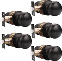 Knobelite (5 Pack round Passage Door Knob(Non-Locking Knobs), Keyless Doorknobs Interior/Exterior Door Lockset,Passage Knobs for Hallway/Closet,Oil Rubbed Bronze Finish Modern Design Door Hardware