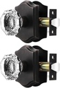 Orger Passage Door Knobs for Hallway and Closet, Glass Door Handles with Non-Locking Latch, Octagonal Clear Crystal Door Knobs 2 Pack, Oil Rubbed Bronze Vintage Rosette with Heavy Duty Crystal