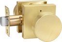 Haidms Gold Door Knobs Interior, Brass Heavy Duty Square Passage Door Knob for Bedroom Closet Door Handles No Locking Brushed Gold Privacy Door Knobs Bathroom
