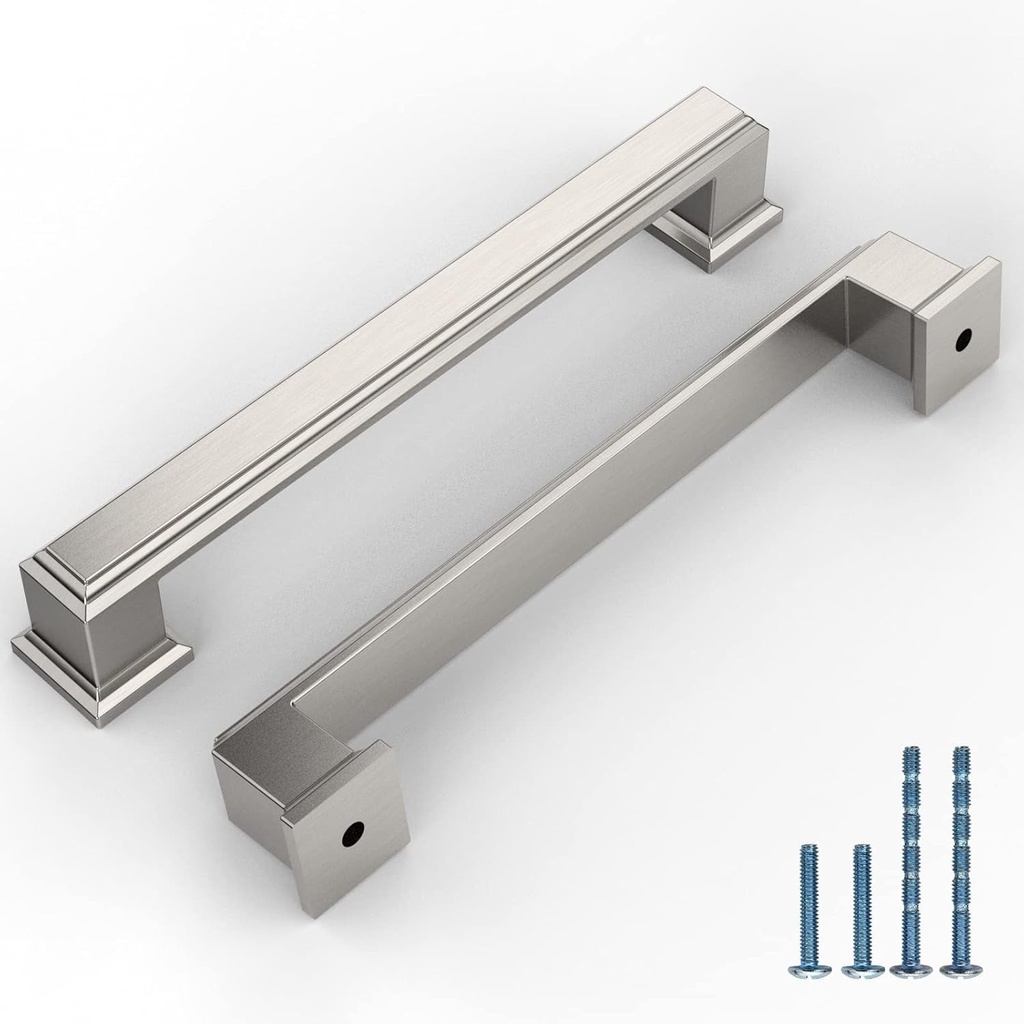 10 Pack 5 Inch(128Mm) Kitchen Cabinet Handles Brushed Satin Nickel Cabinet Pulls Kitchen Cabinet Hardware Drawer Pulls for Dresser Cupboard Wardrobe