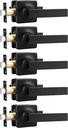 5 Pack Door Handle,Black Door Lever Handle,Door Handles Interior Passage Lock(For Hallway&Close)