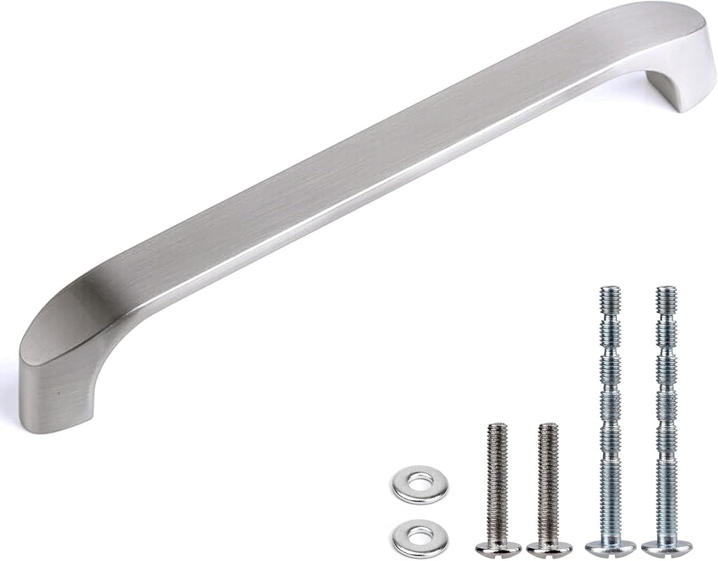 WEAVERBIRD 10 Pack Cabinet Handles 128Mm Zinc Alloy Kitchen Hardware Drawer Pulls - 5" Hole Centers-Brushed Stain Nickel Finish