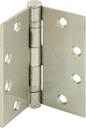 Prime-Line U 1156453 Door Hinge Commercial Smooth Pivot 2 Ball Bearing, 4-1/2 In. X 4-1/2 In. with Square Corners, 4 Holes per Leaf with Screws, Satin Nickel Finish, .134 In. Gauge (3 Pack)