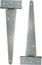 QCAA Extra Heavy Duty Tee Hinge, 14"X5"X3.0Mm, Steel, Hot Galvanized, with Solid Brass Pin, 2 Pack