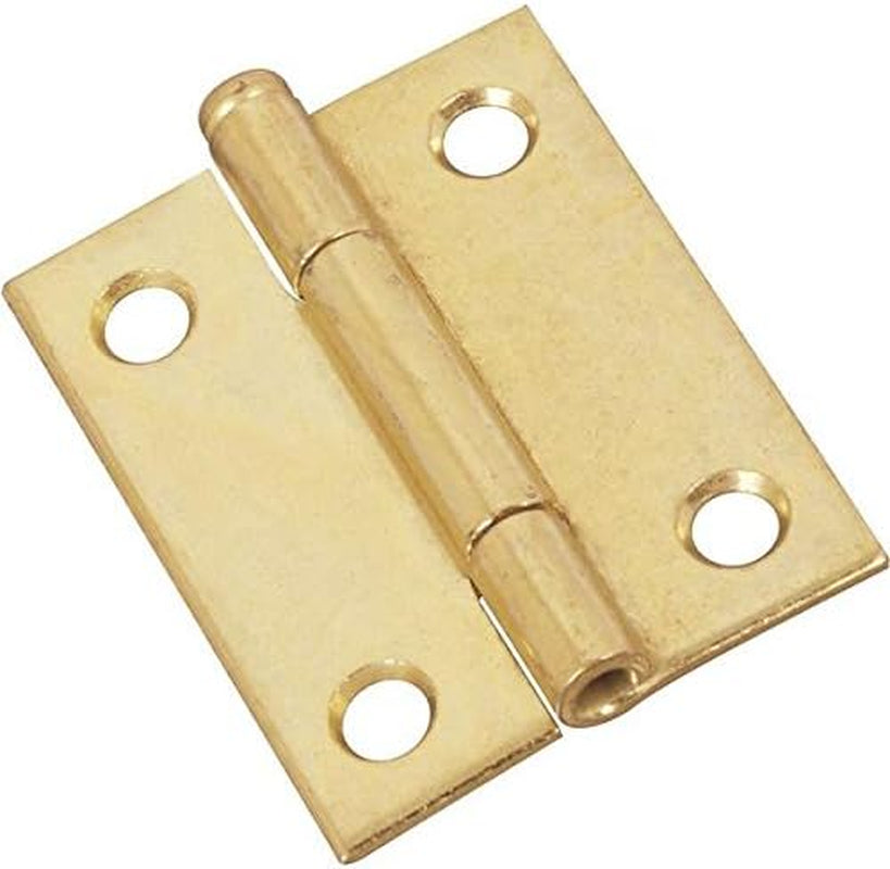 National Mfg N141-879 2-Pack 2-Inch Dull Brass Narrow Light-Duty Hinges - Quantity 5