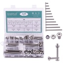 M6-1.0Mm Thread Pitch Stainless Steel Flat Head Socket Cap Screws with Nuts and Washers Hardware Assortment Kit, 304 Stainless Steel 18-8