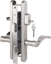 Hinged Patio Door Handle System Filled with Lever Handle Mortise Lock Set Universal Left and Right Entry Doors Handle （Brushed Nickel）